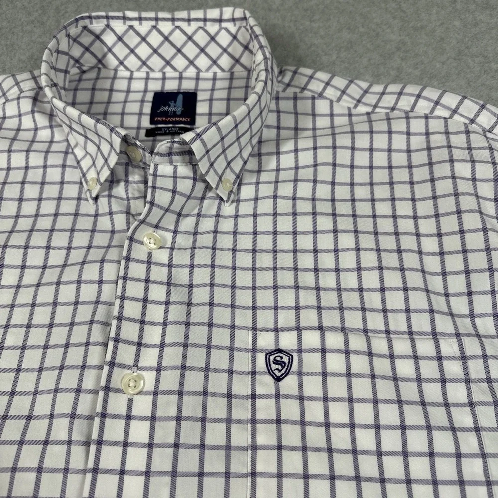 Johnnie O Men's PrepFormance Purple Plaid Button Down Stretch Shirt XXL